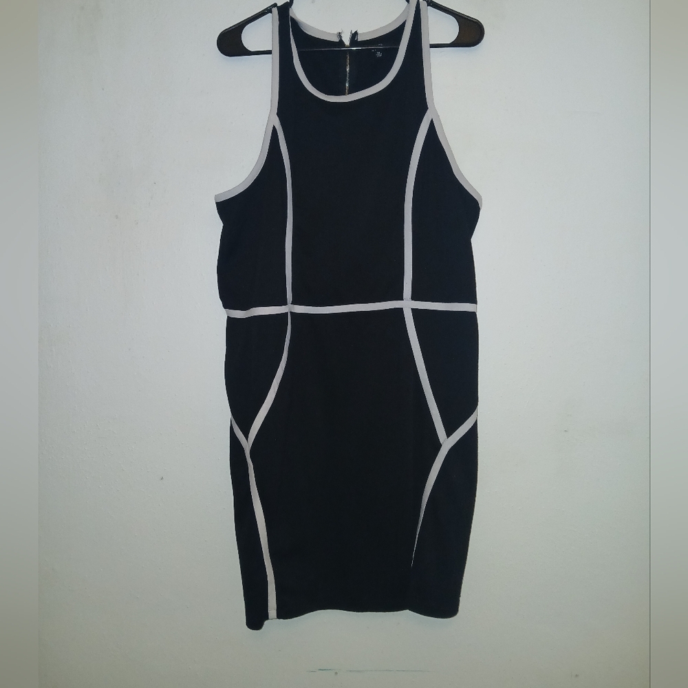 BB Dakota Black and White Halter Mini Dress